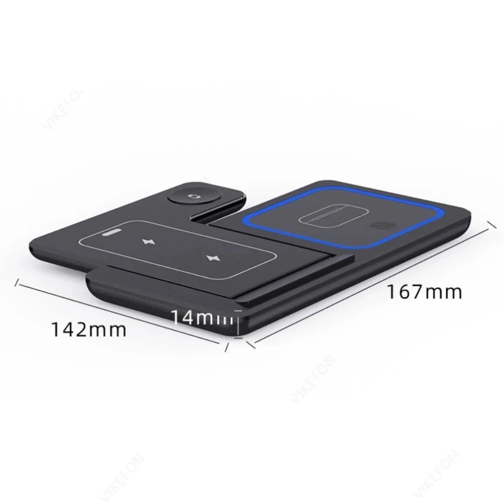 Foldable 3 in 1 30W Wireless Charging Station for iPhone 17 16 15 14 13 12 Pro Max iWatch 11 Airpods Pro Fast Charger Stand Dock