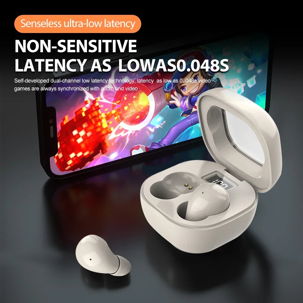 Mini Headphones Invisible Bluetooth 5.3 Earphones TWS Wireless in-ear Headsets HIFI Stereo Noise Reduction Earbuds For iPhone