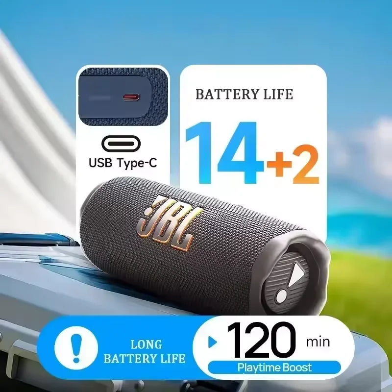 JBL Flip 7 Waterproof Bluetooth Speaker - Mini HiFi Stereo Sound System with Powerful Bass IP68 Wireless Portable