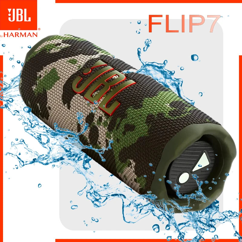 JBL Flip 7 Waterproof Bluetooth Speaker - Mini HiFi Stereo Sound System with Powerful Bass IP68 Wireless Portable