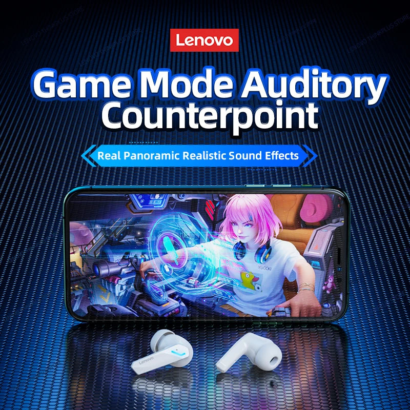 Lenovo GM2 Pro Headphones Wireless Bluetooth 5.3 Earphone Dual Mode HD Call with Mic Gaming Music Headset Waterproof Earbuds
