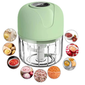 Mini Processador Elétrico de Alimentos Portátil com 3 lâminas de aço inox USB 250 ml