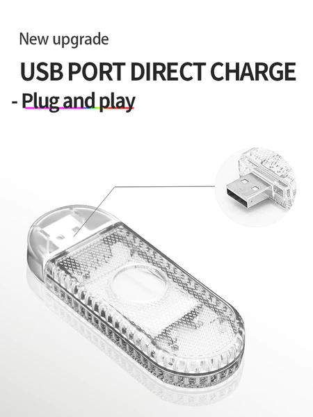 6LED Luzes De Toque Do Carro Recarregável
