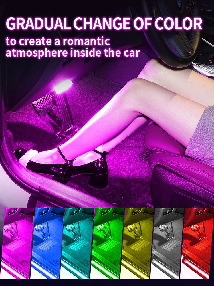 6LED Luzes De Toque Do Carro Recarregável