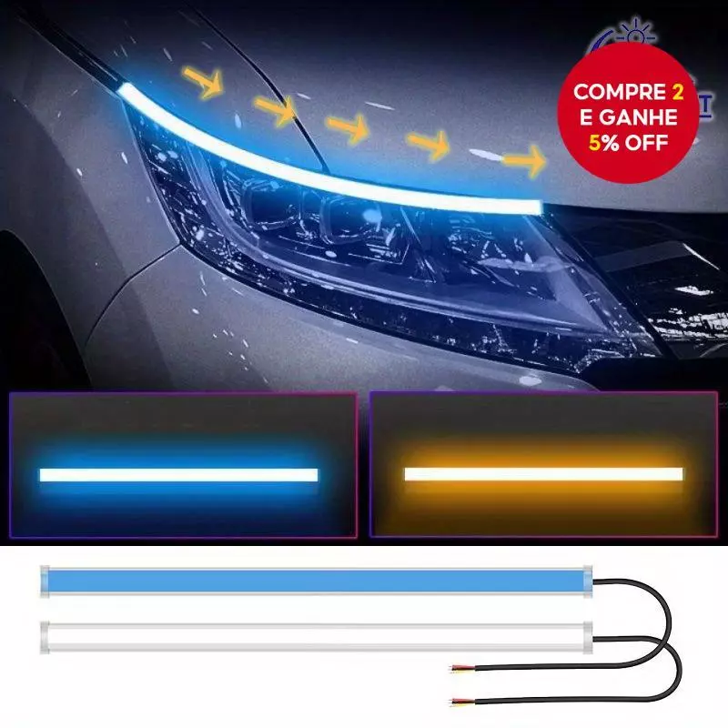 Luz de Sinalização para Carro, Faixa de LED, Acessórios para Carros, Decoração Automotiva