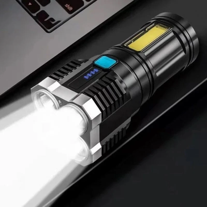 Lanterna Alta Potência 4led +Usb Recarregável