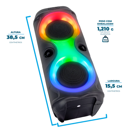 Caixa de som Bluetooth Portátil Com Led RGB Portátil FM USB TWS 30W